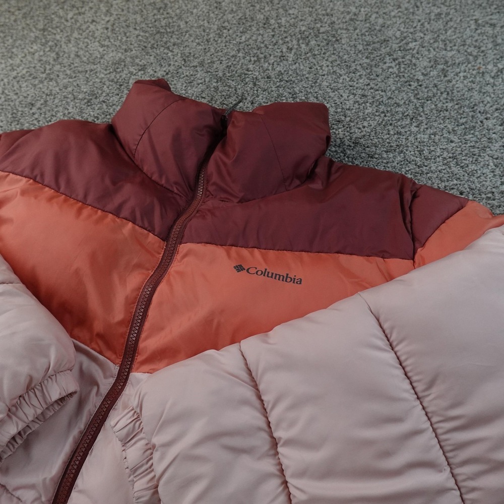 Columbia Jacket Womens 2X Pink Puffer Quilted Insulated Full Zip Outdoor Coat‎
